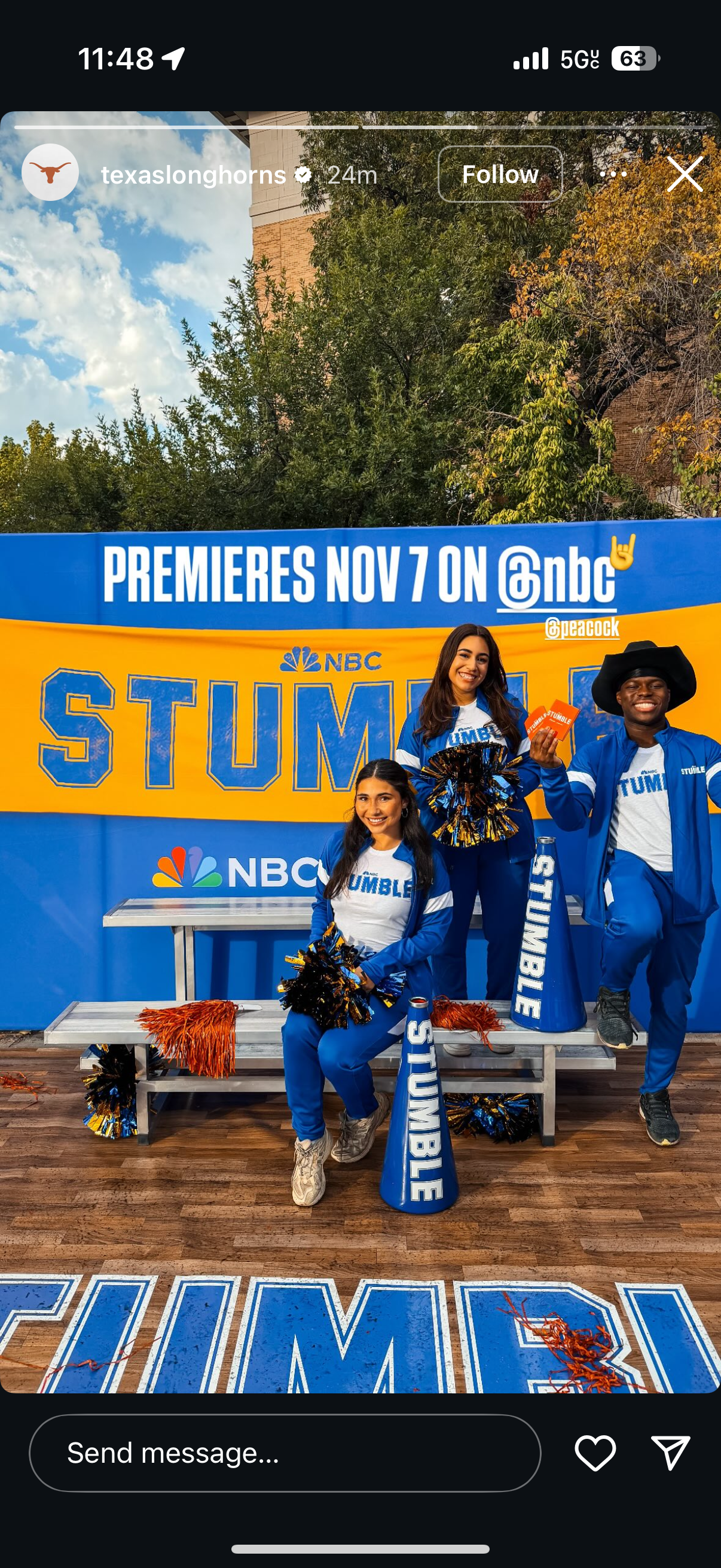 Texas Longhorns Instagram Story